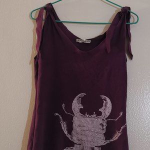 Knot straps print tank top